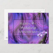 Alles Gute zum 4. Hochzeitstag Postkarte (Vorne/Hinten)