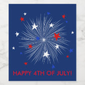 Alles Gute zum 4. Juli! Bier-Etikett | Feuerwerksk Weinetikett (Einzelnes Label)