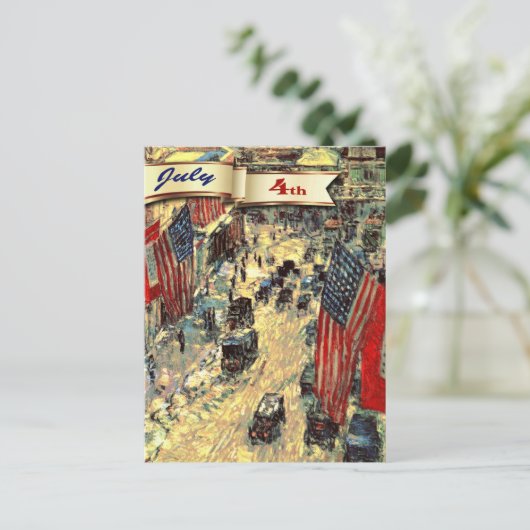 Alles Gute zum 4. Juli. Fine Art Postcard Postkarte (Stehend Vorderseite)