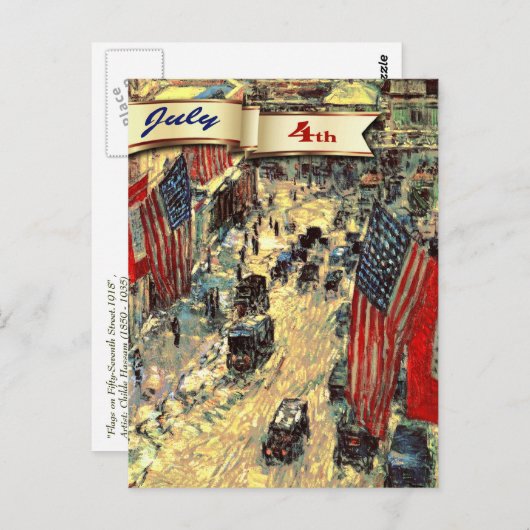 Alles Gute zum 4. Juli. Fine Art Postcard Postkarte (Vorne/Hinten)