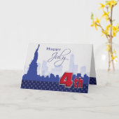 Alles Gute zum 4. Juli. Freiheitsstatue Karte (Gelbe Blume)