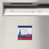 Alles Gute zum 4. Juli. Freiheitsstatue und Feuerw Magnet (In Situ (Geschirrspüler))