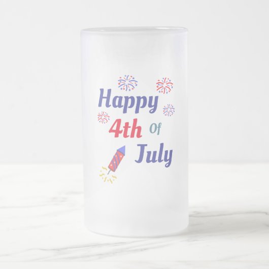 Alles Gute zum 4. Juli Mattglas Bierglas (Mittel)