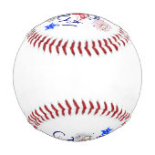 Alles Gute zum 4. Juli! mit Feuerwerk und Sternen Baseball (Rückseite)