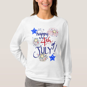 Alles Gute zum 4. Juli! mit Feuerwerk und Sternen T-Shirt