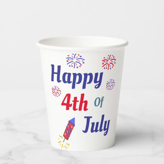 Alles Gute zum 4. Juli Pappbecher (Rückseite)
