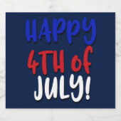 Alles Gute zum 4. Juli! | Patriotisch Bierflaschenetikett (Einzelnes Label)