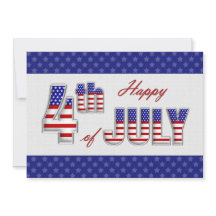 Alles Gute zum 4. Juli. Patriotische Flachgrüßkart