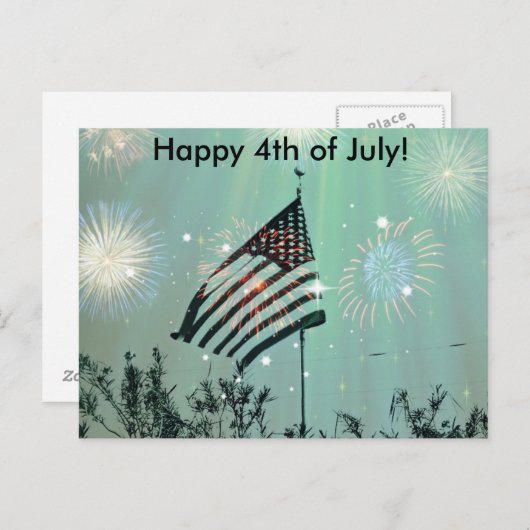 Alles Gute zum 4. Juli! Postkarte (Vorne/Hinten)