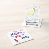 Alles Gute zum 4. Juli Rechteckiger Pappuntersetzer (Vor Ort)