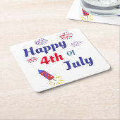Alles Gute zum 4. Juli Rechteckiger Pappuntersetzer (angewinkelt)
