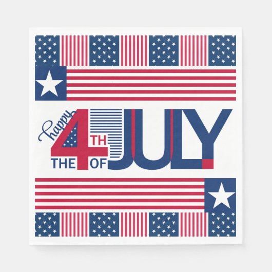 Alles Gute zum 4. Juli Serviette (Vorderseite)