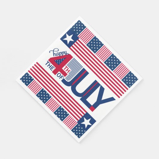 Alles Gute zum 4. Juli Serviette (Ecke)