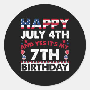 Alles Gute zum 4. Juli und Ja, es ist meine 7. Geb Runder Aufkleber