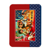 Alles Gute zum 4. Juli. Vintage Kinder Magnet (Vertikal)