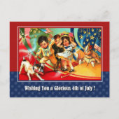 Alles Gute zum 4. Juli. Vintage Kinder Postkarte (Vorderseite)