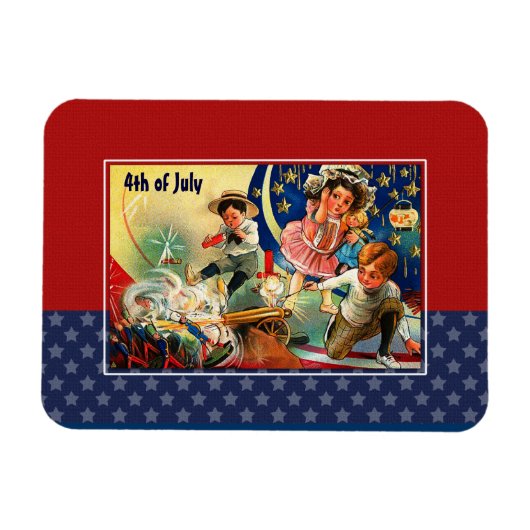 Alles Gute zum 4. Juli. Vintages Design-Geschenkma Magnet (Horizontal)
