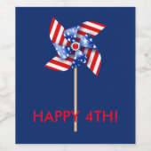 Alles Gute zum 4. Wein, Bier oder Wasserflasche |  Weinetikett (Einzelnes Label)