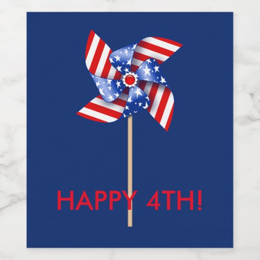 Alles Gute zum 4. Wein, Bier oder Wasserflasche |  Weinetikett (Einzelnes Label)