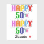 Alles Gute zum 50. Aufkleber (Blatt)