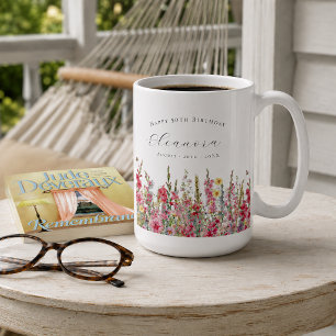 Alles Gute zum 50. Geburtstag August Geburtsblume  Kaffeetasse