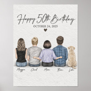 Alles Gute zum 50. Geburtstag Familien Graphit And Poster
