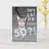 Alles Gute zum 50. Geburtstag Funny Cat Karte (Gelbe Blume)