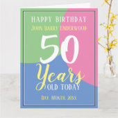 Alles Gute zum 50. Geburtstag Karte (Gelbe Blume)