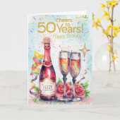 Alles Gute zum 50. Geburtstag Karte (Gelbe Blume)