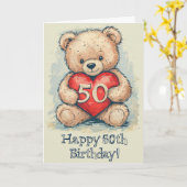 Alles Gute zum 50. Geburtstag Karte (Gelbe Blume)