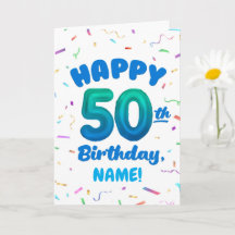 Alles Gute zum 50. Geburtstag Karte mit individuel