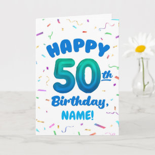 Alles Gute zum 50. Geburtstag Karte mit individuel