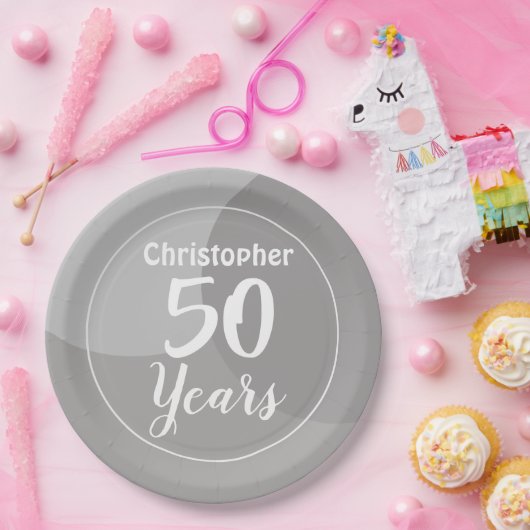 Alles Gute zum 50. Geburtstag Pappteller (Party)