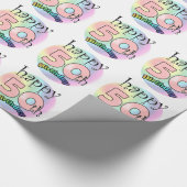 Alles Gute zum 50. Geburtstag (Rose) Geschenkpapier (Ecke)