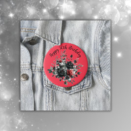 Alles Gute zum 50. Geburtstag Rote und Schwarze Ro Button