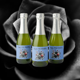 Alles Gute zum 50. Geburtstag Rote und Schwarze Ro Schaumweinetikett