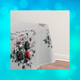 Alles Gute zum 50. Geburtstag Rote und Schwarze Ro Tischdecke