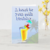 Alles Gute zum 50. Geburtstag Toast Karte (Gelbe Blume)