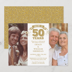Alles Gute zum 50. Hochzeitstag 2 Fotos Einladung