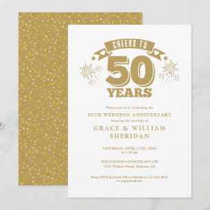 Alles Gute zum 50. Hochzeitstag Einladung
