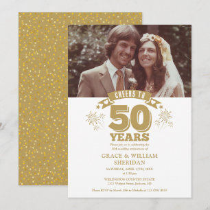 Alles Gute zum 50. Hochzeitstag Foto Einladung