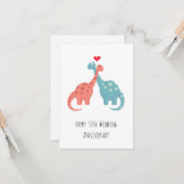 Alles Gute zum 50. Hochzeitstag Niedliche Dinosaur Karte (Vorderseite/Rückseite Beispiel)
