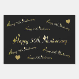 Alles Gute zum 50. Jahrestag Geschenkpapier Set