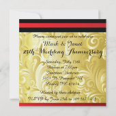 Alles Gute zum 50. Jahrestag | Gold-Wirbel Einladung (Rückseite)