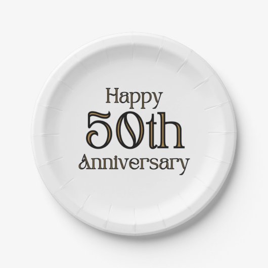 Alles Gute zum 50. Jahrestag Pappteller (Vorderseite)