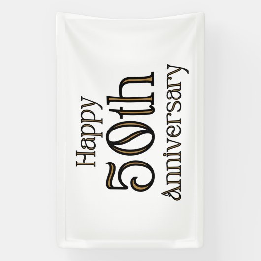 Alles Gute zum 50. Jubiläum 2.5x4 Vinyl Banner (Vertikal)