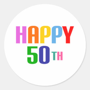 Alles Gute zum 50. Runder Aufkleber