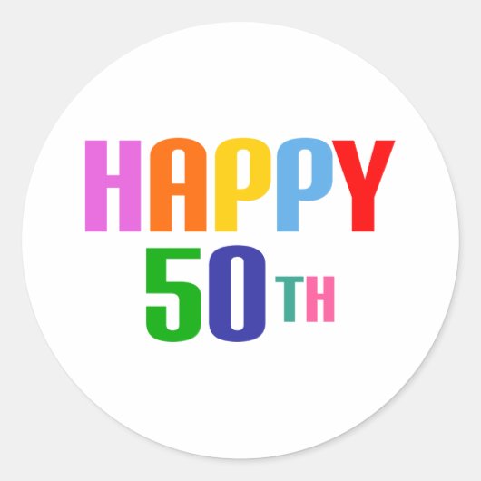 Alles Gute zum 50. Runder Aufkleber (Vorderseite)