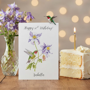Alles Gute zum 51. Geburtstag Columbine mit Kolibr Karte