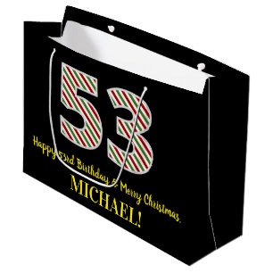 Alles Gute zum 53. Geburtstag & Frohe Weihnachten, Große Geschenktüte